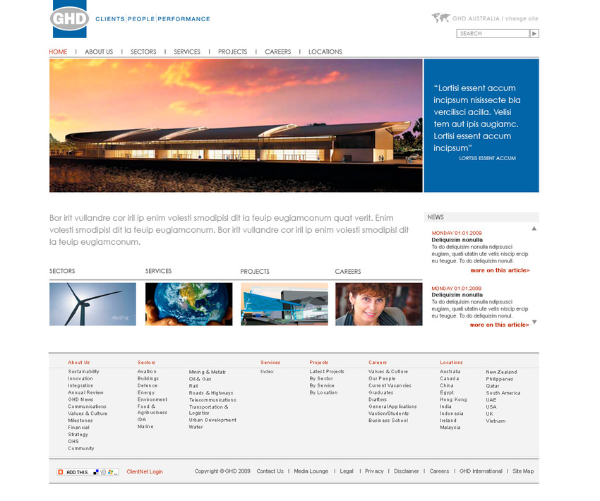 Homepage design for GHD