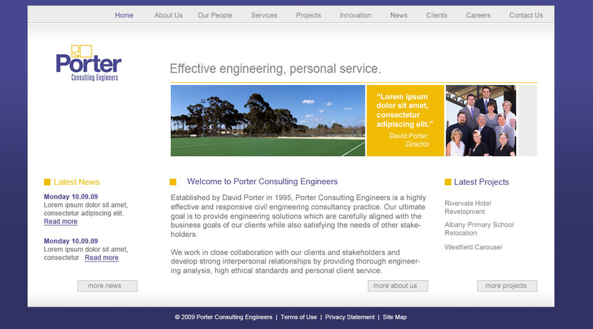 Website design for Porters Engineering