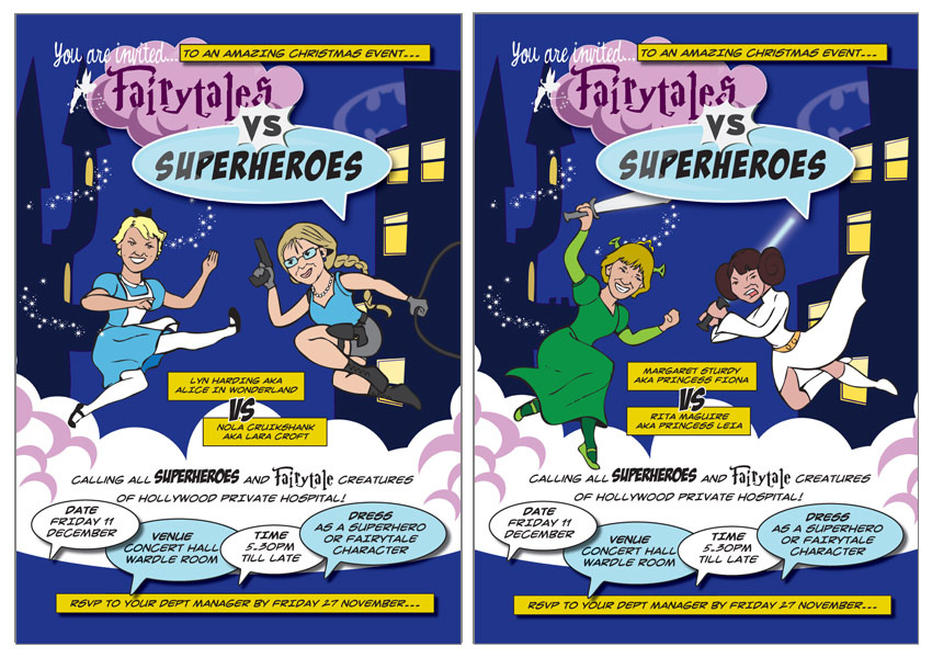 Hollywood Private Hospital Christmas Party Posters