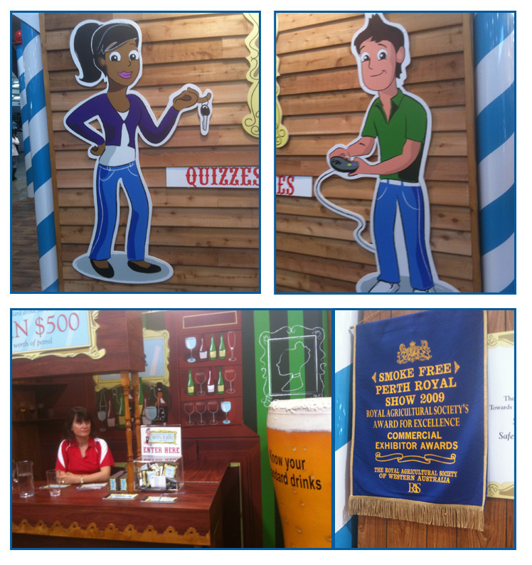 Illustrations for exhibit facade for Office & Road Safety (Royal Show Winner)