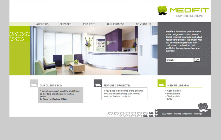 Homepage design for www.medifitonline.com.au