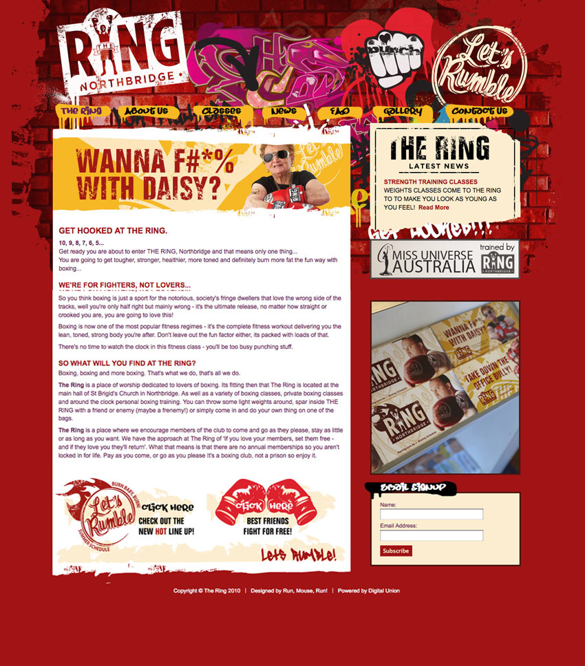 Content page design for www.thering.com.au