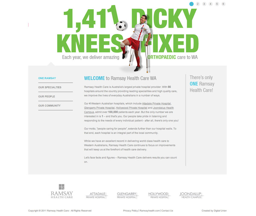 Microsite design for oneramsay.com.au