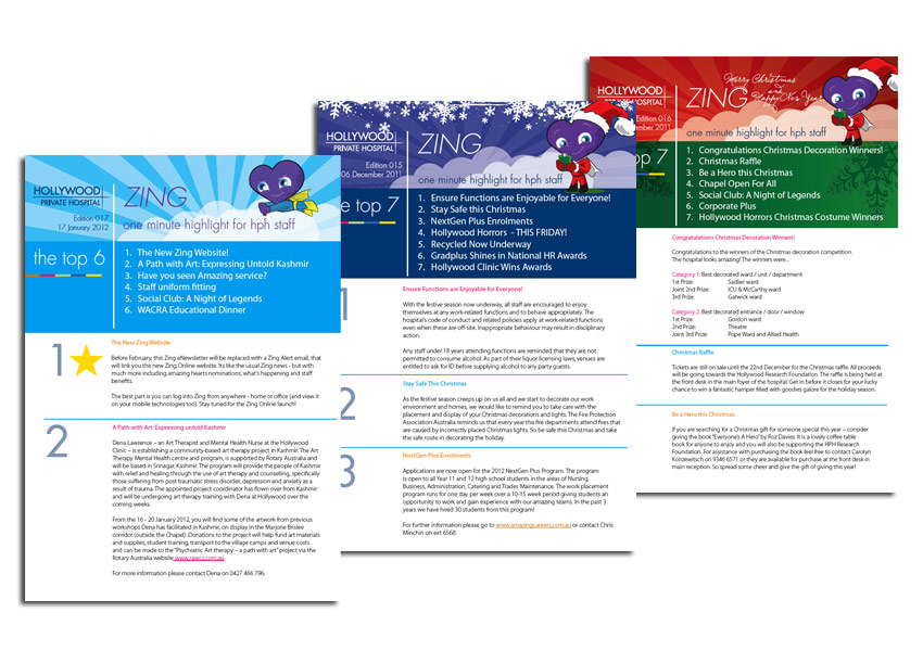Zing eNewsletter for Hollywood Hospital Staff