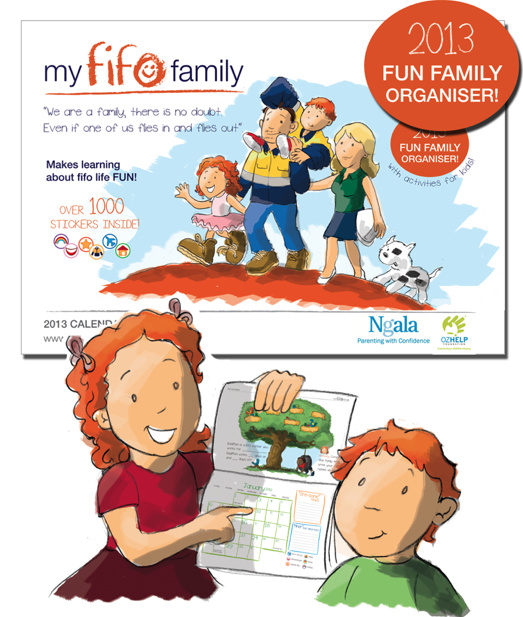 Illustrations for My Fifo Family Calendar
