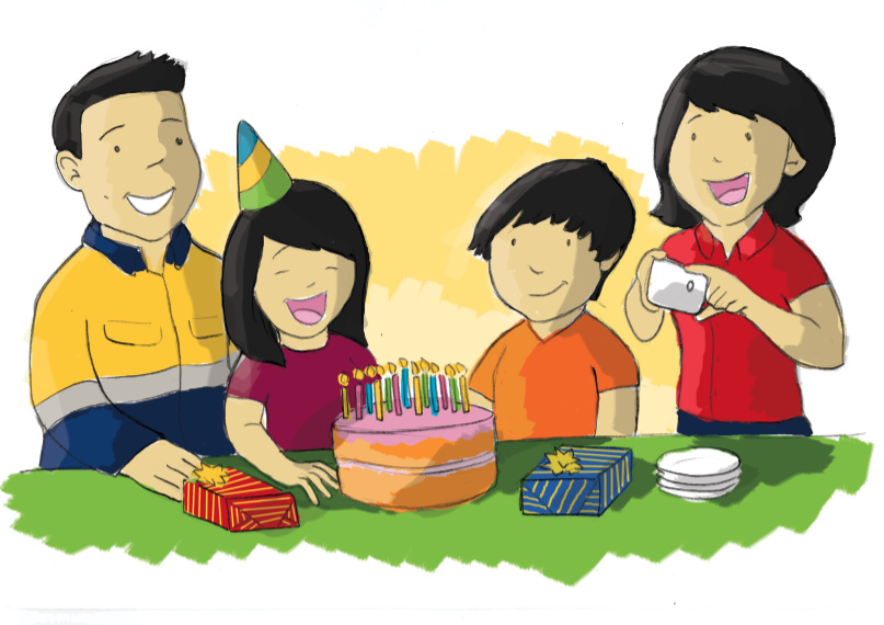 Illustrations for My Fifo Family Calendar