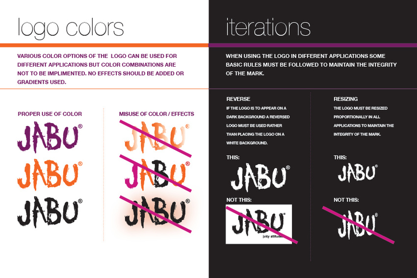 JABU Brand Guidelines - Created logo usage guidelines