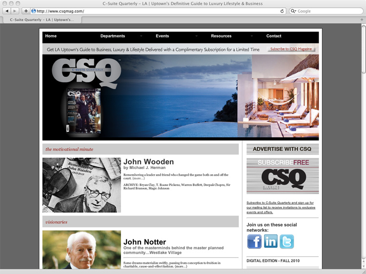 CSQmag.com - Magazine Website Programming and Design