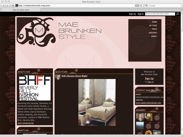 MaeBrunkenStyle.com - NING Social Network Customization