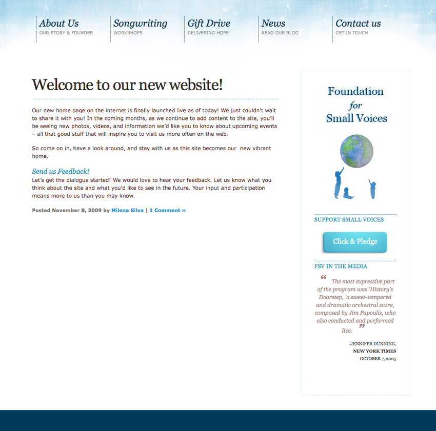 Foundation for Small Voices | Website