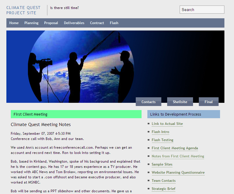 ClimateQuest.com Project Site