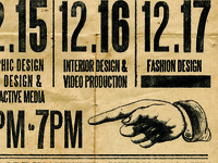 poster for review of senior student work at the Art Institute of NYC