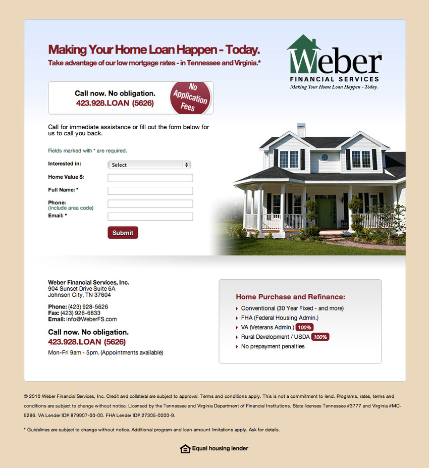 Weber Financial Website