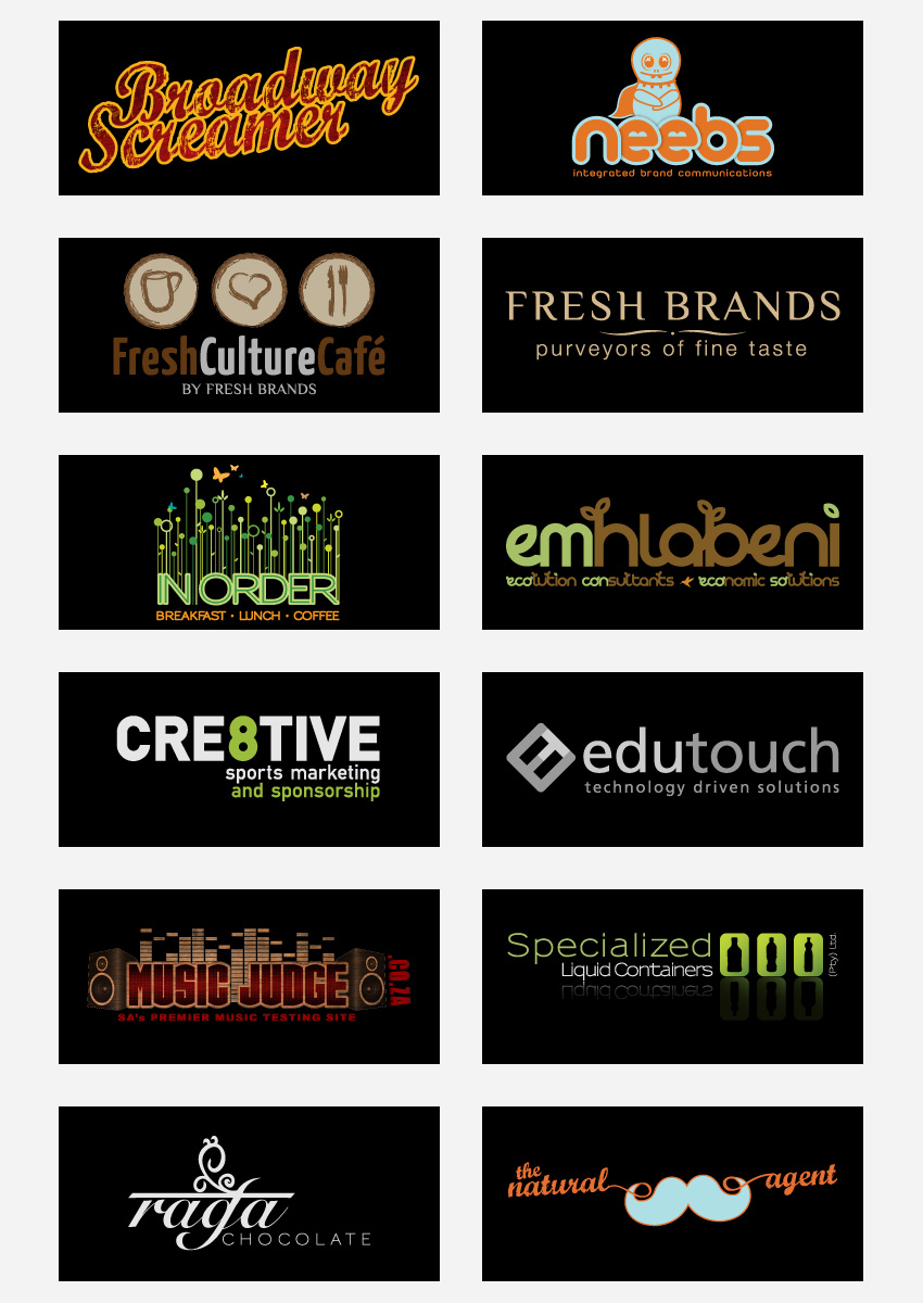A selection of logos crafted for small to medium sized enterprizes