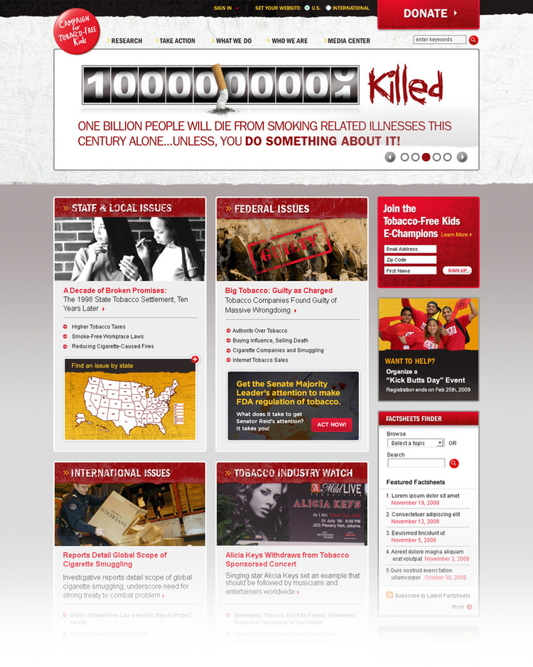 Campaign for Tobacco-Free Kids, DC-based anti-tobacco lobbying group