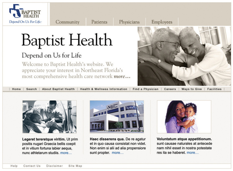 Homepage UI design