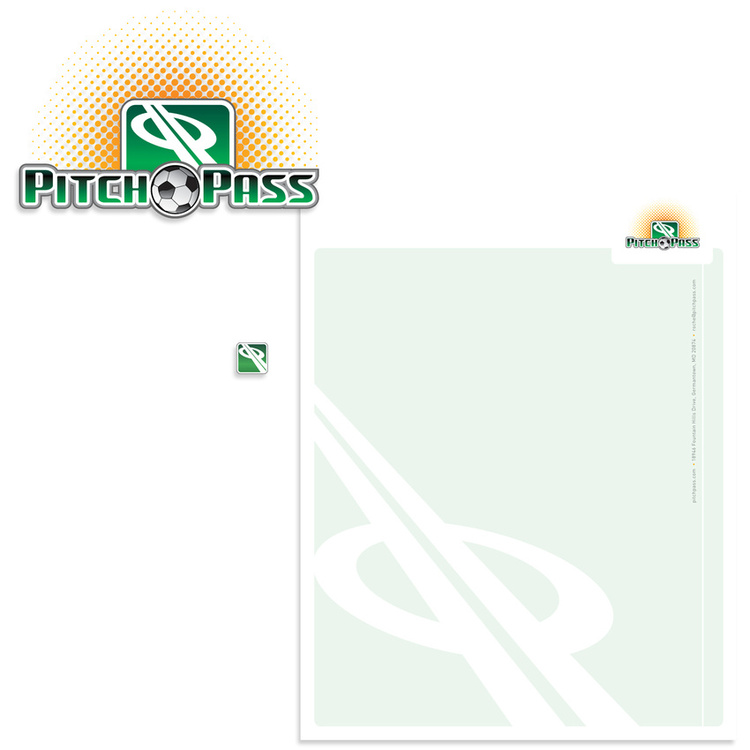 PitchPass.com: Logo, Facebook icon and stationery design