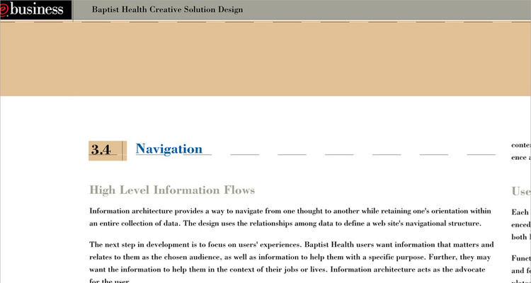 Website Style Guide: Interior page (detail)
