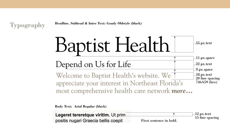 Website Style Guide: Typography (detail)
