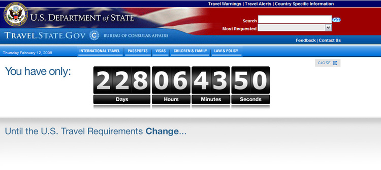 Passport Application, Deadline Reminder countdown counter