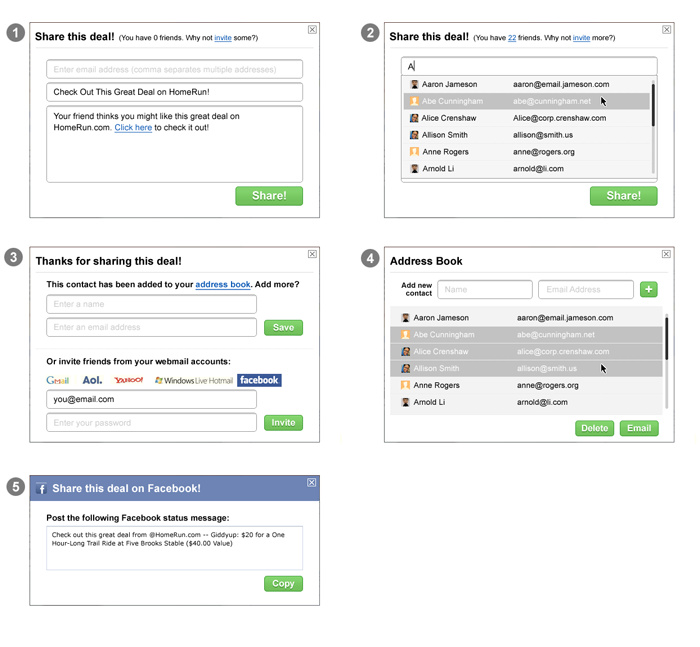 UI Sketch for Viral Deal Sharing