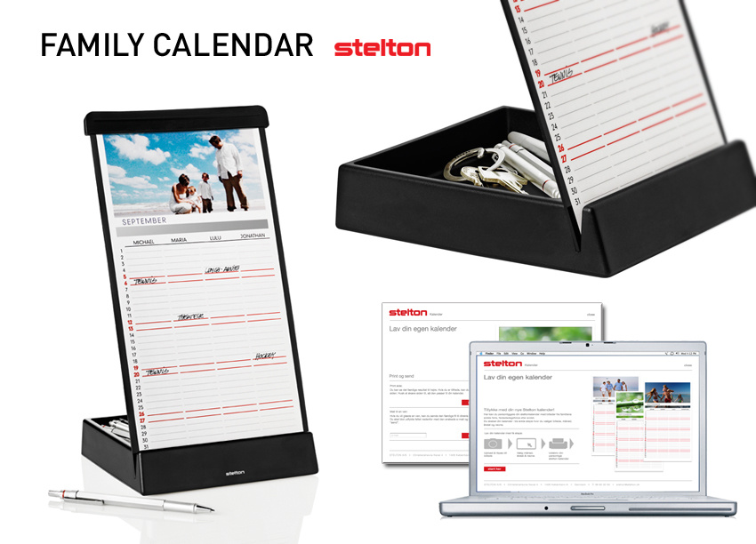 Family Calendar for Stelton, make your own calendarsheets with your own pictures