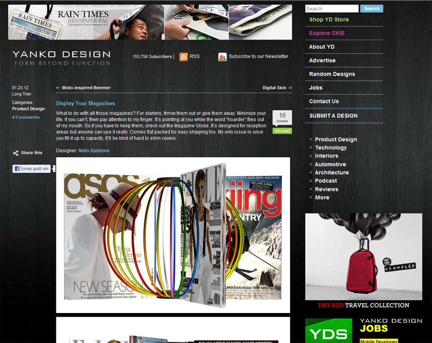 Magazine Globe on YankoDesign.com
