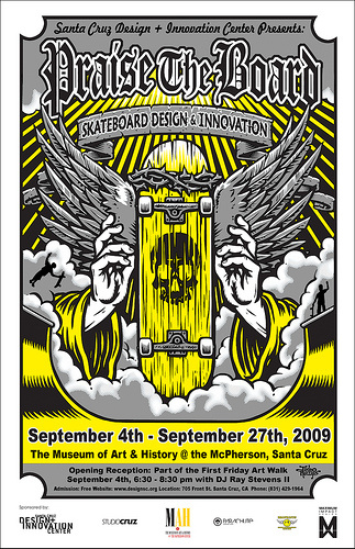 Praise the Board Poster illustration by Jimbo Phillips