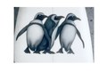 Three Fin Wave Blazer Penguin airbrush on surfboard