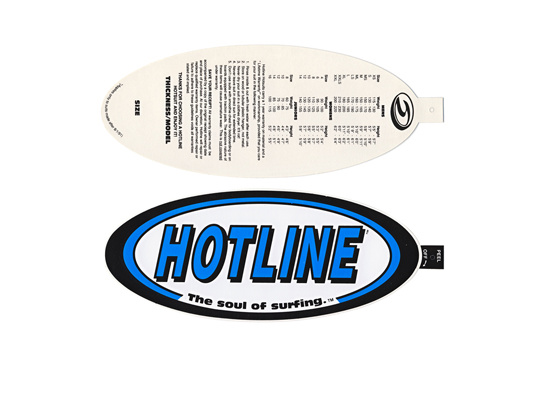 Hotline Wetsuit sticker and hangtag