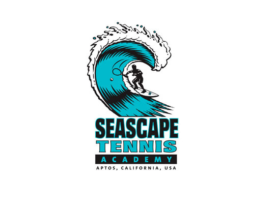 Seascape Tennis Academy logo illustration Jimbo Phillips