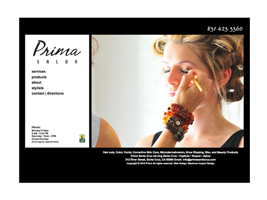 Prima Santa Cruz website design