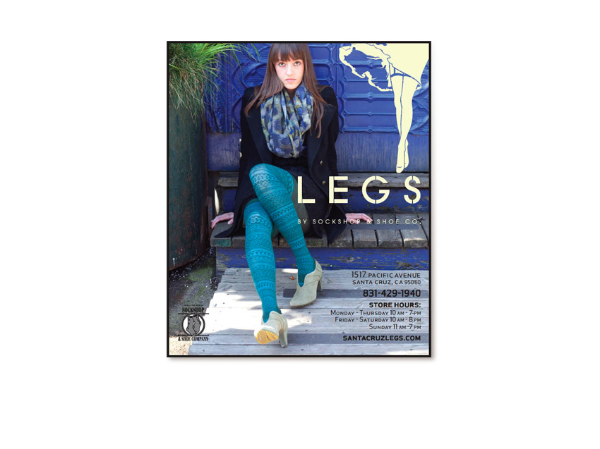 Legs Retail Store Ad Hosiery and Lingerie
