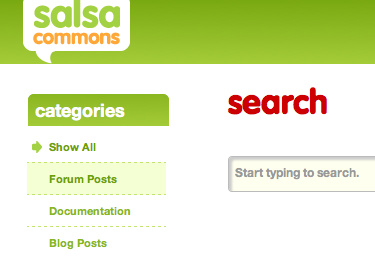 Implemented refinement of secondary navigation for salsacommons.org