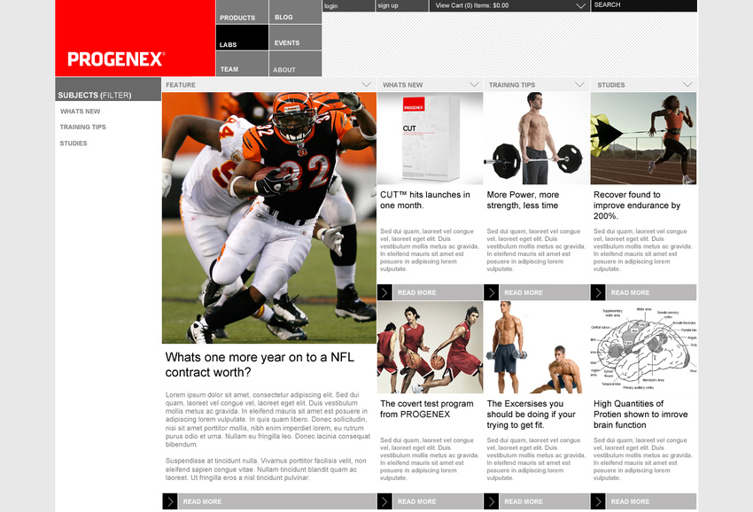 Progenex Website (inside)-in productions
