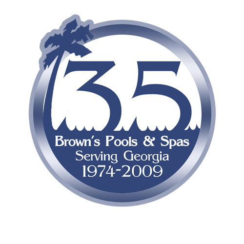 Anniversary Logo for Brown's Pools