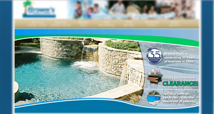 Graphic Content for Brown's Pools (Home Page)