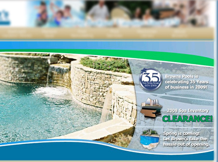 Graphic Content for Brown's Pools (Home Page)