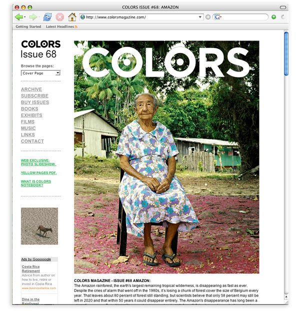 Client: Colorsmagazine.com. Site redesign: UI, front-end and database design. Back-end: Linus Nilsson.