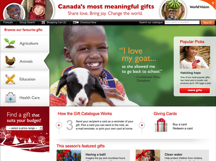 World Vision Gift Catalogue - Home Page ReDesign