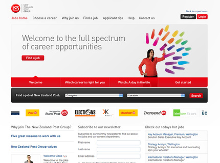 NZ Post Careers home page
