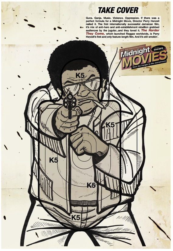 Midnight Movies Poster - The Harder The Come - Illustration by Paul Suggett