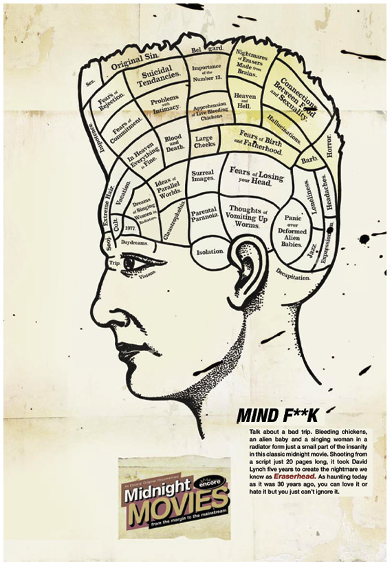 Midnight Movies Poster - Eraserhead - Illustration also by Paul Suggett