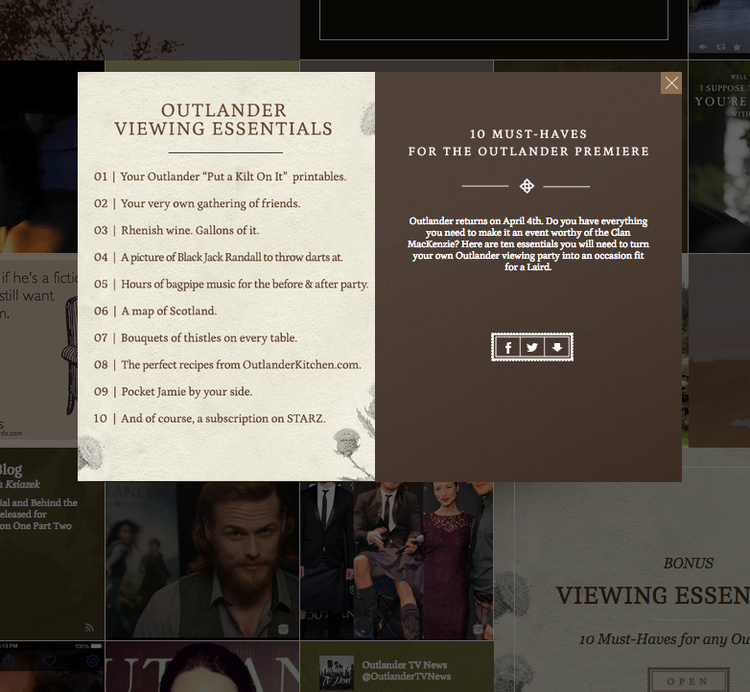 Outlander Community - Copy/Creative Direction