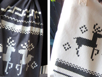Cowichan deer print - scarves & tote bags