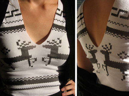 Cowichan deer sweater print - women's t