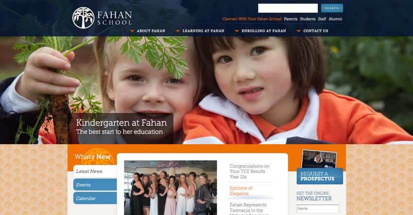 Fahan School Website | Design, info architecture, build. RoR CMS by @adocentral | www.fahan.tas.edu.au