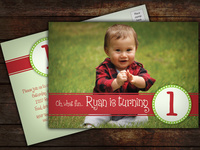 Postcard invitation | 1st Birthday
