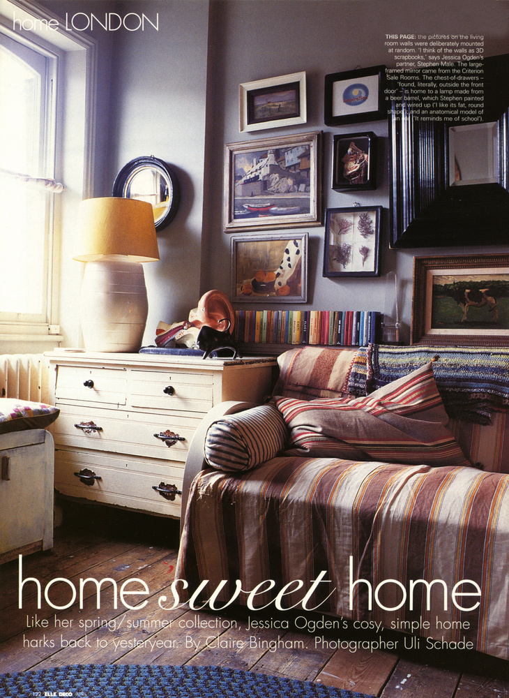PRESS ELLE DECORATION London home of Stephen Male and clothing designer Jessica Ogden Interior design Stephen Male 1999