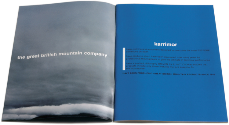 KARRIMOR Rebrand Art Director Stephen Male 1998 Photographer Paul Wetherell